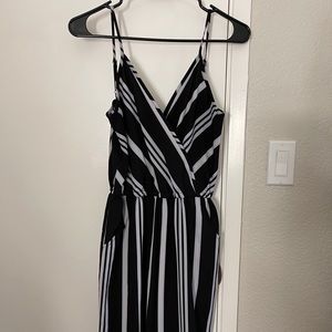 Black & White Striped Jumpsuit
